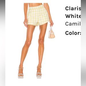 Clarisse Shorts in Yellow & White - 
Camila Coelho